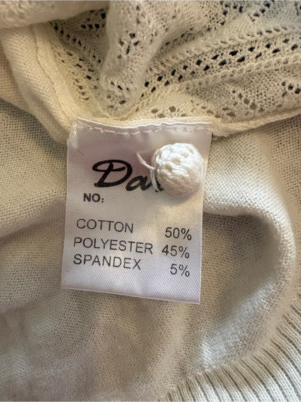 White Knit V-Neck Button Front Tank - Picture 6 of 6